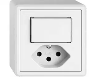 Feller EDIZIOliv Kleinkombi AP 1xT13-1xS3 Weiss