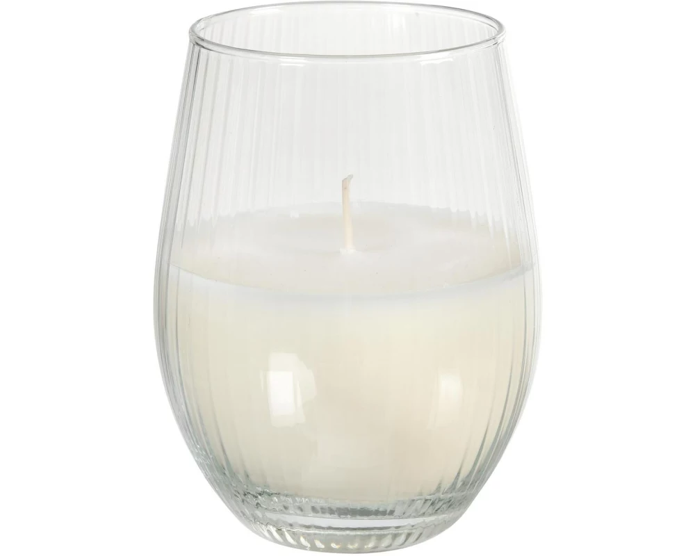 Duni Kerze im Glas Ritz 12.5 cm x 7.6 cm, Weiss , Weiss