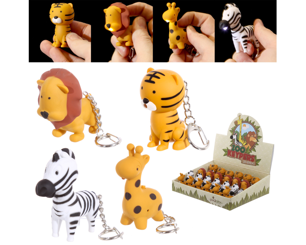 ROOST Schlüsselanhänger 5.5x3x5cm KEY30 Zootiere, 4 Farben