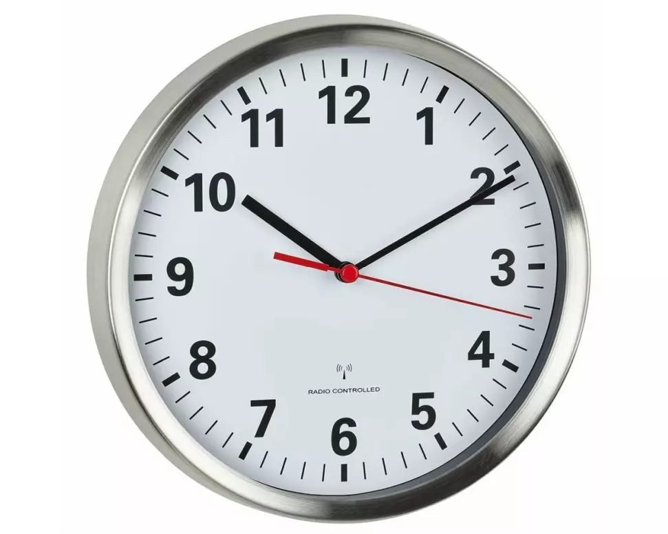 TFA Dostmann Funk-Wanduhr Silber, Ø 22 cm