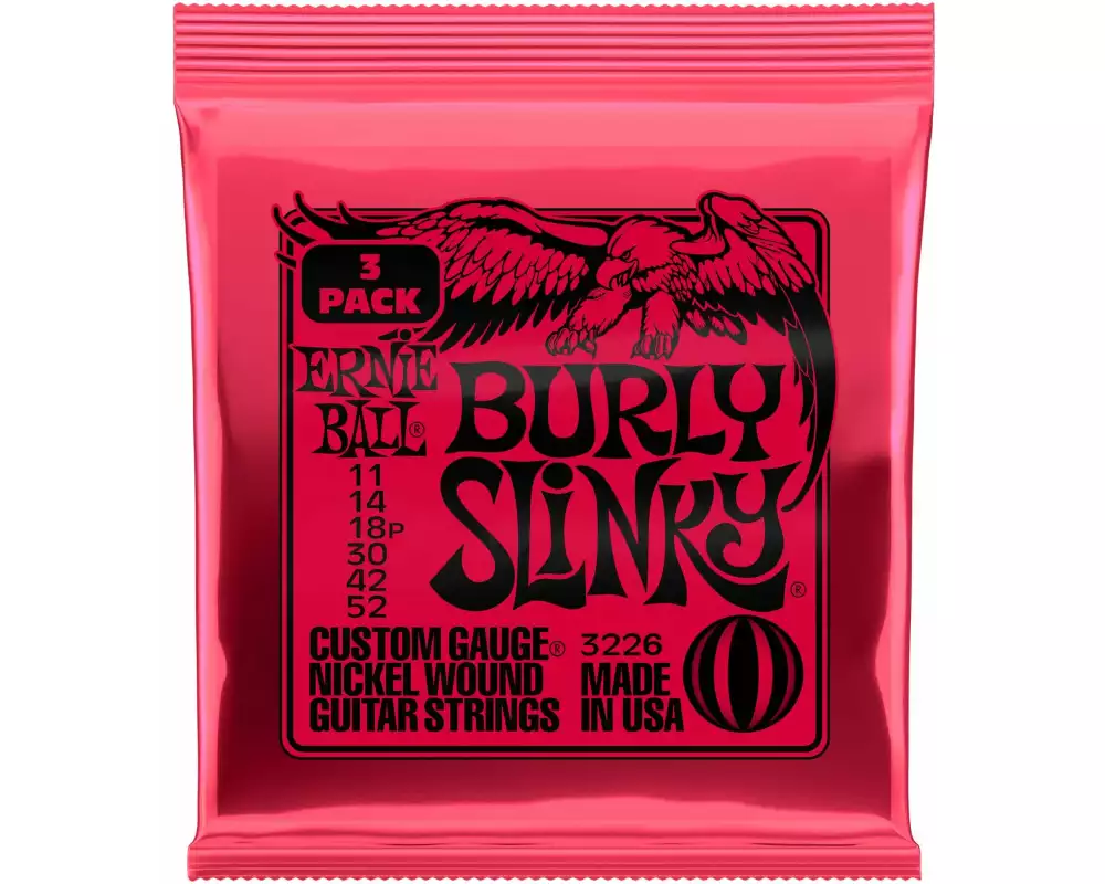 Ernie Ball Gitarrensaiten 3226 Burly Slinky – 11-52, 3er Pack