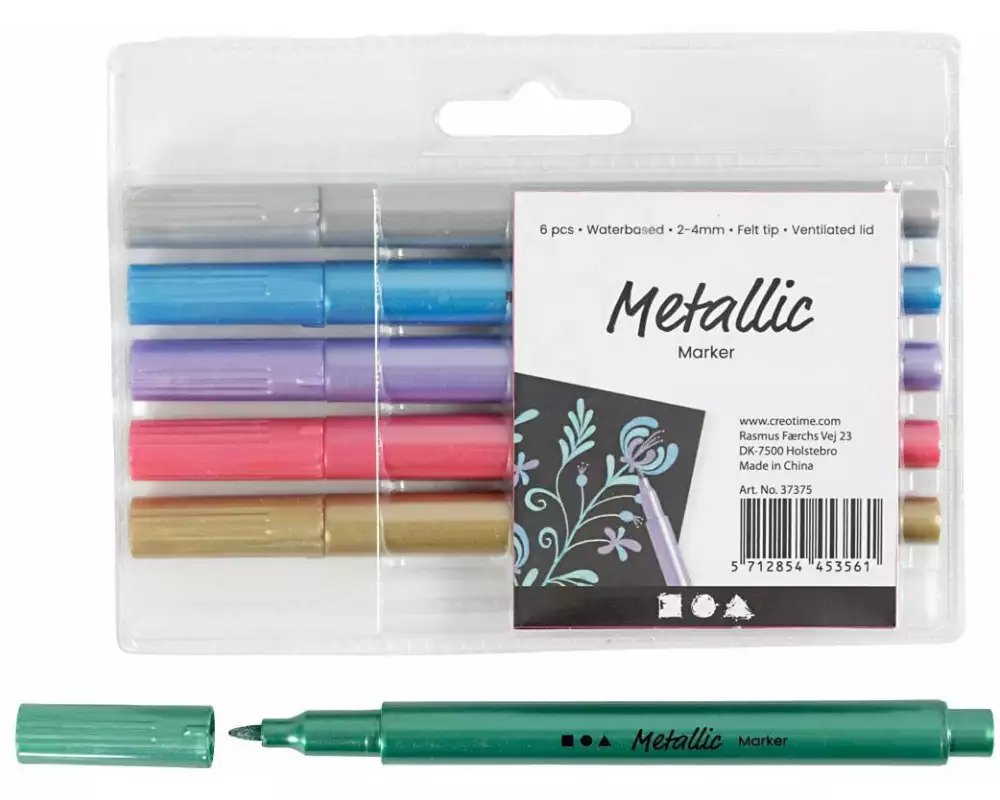 Creativ Company Filzstift Metallic 6 Stück