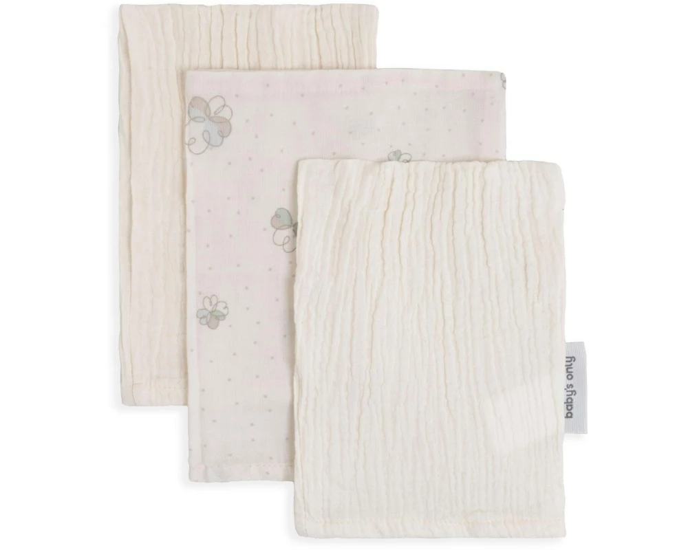 baby's only Baby-Waschlappen Tender Linen/Clover, 3-Pack