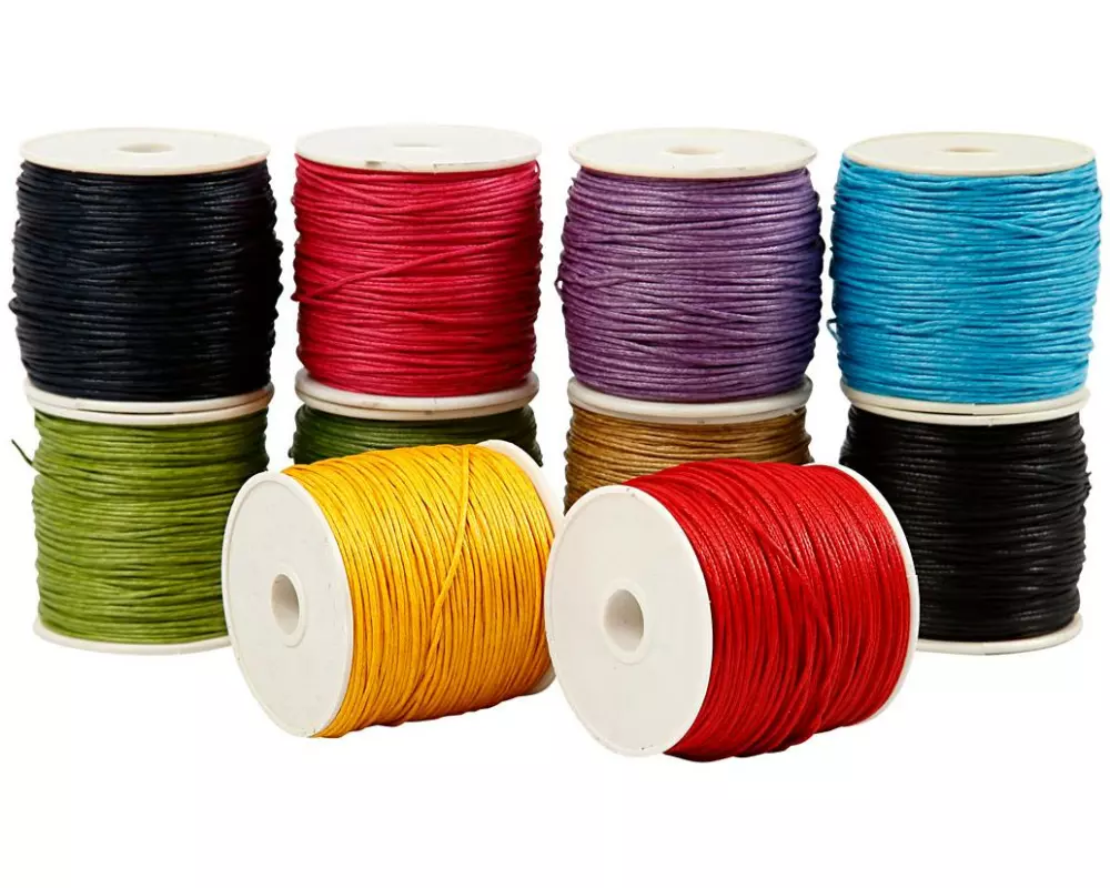 Creativ Company Baumwollschnur Baumwolle, 1 mm, Kräftige Farben, 10 x 50 m