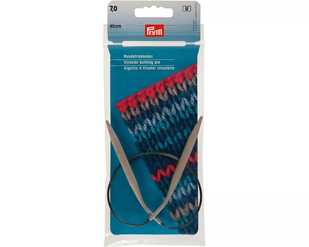 Prym Rundstricknadel Ø 7 mm x 40 cm, Alu, Grau