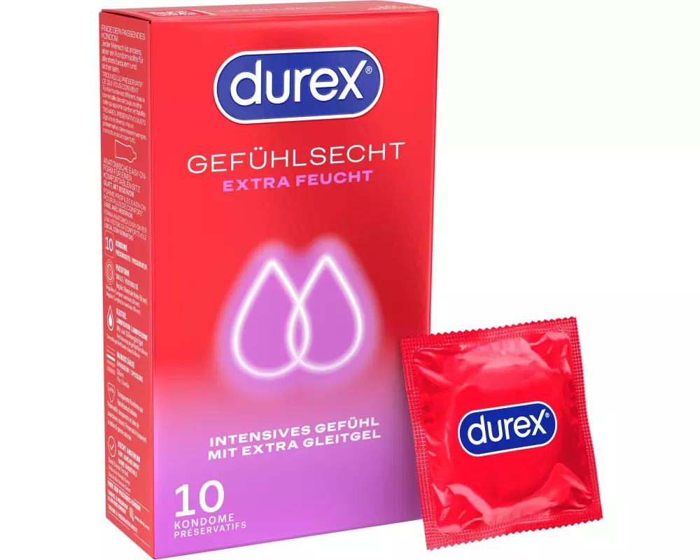 Durex Kondome Gefühlsecht Extra Feucht 10 Stück