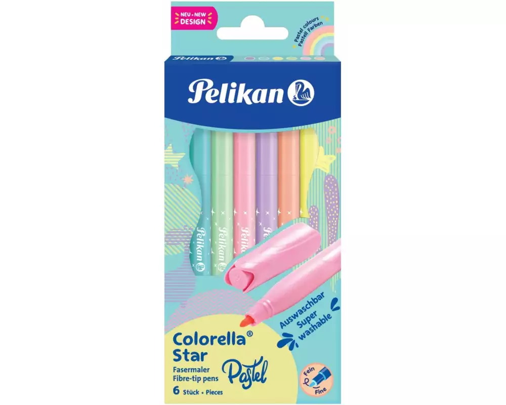 Pelikan Filzstift Colorella Star 0.6 mm, 6 Farben