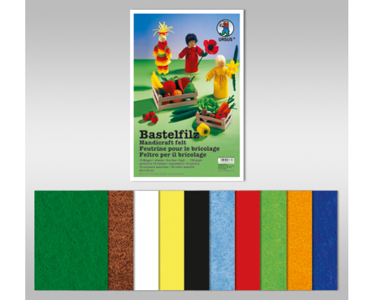 URSUS Bastelfilz 20x30cm 4170099 10 Farben ass.