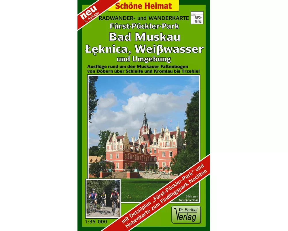 Fürst-Pückler-Park, Bad Mukau, Leknica, Weißwasser und Umgebung - Radwander- und Wanderkarte