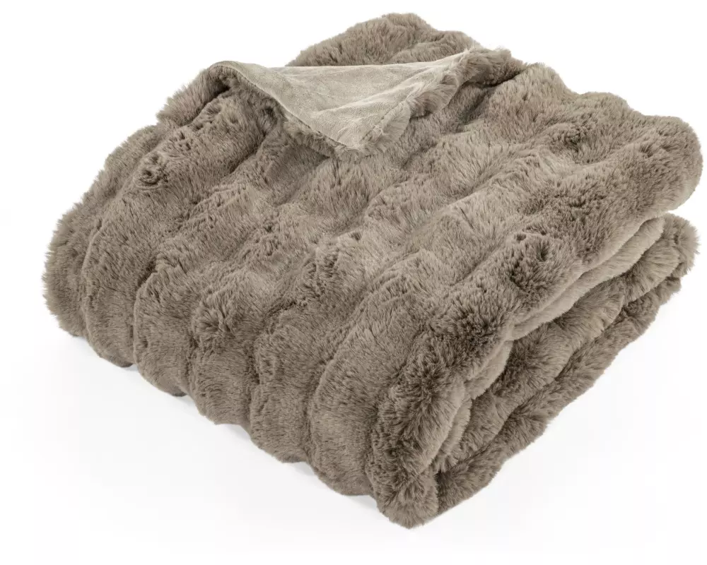 Tiseco Decke Bubble Rabbit Stripe 130 x 180 cm, Taupe