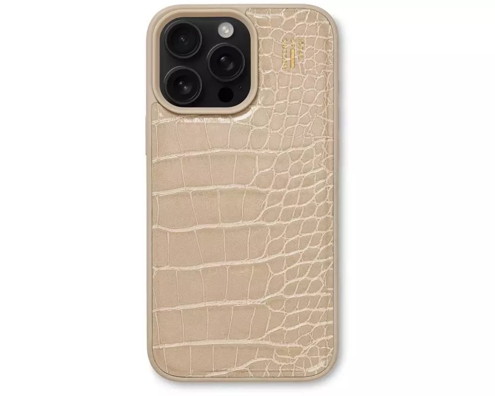 Ideal of Sweden Back Cover Croco iPhone 16 Pro Beige