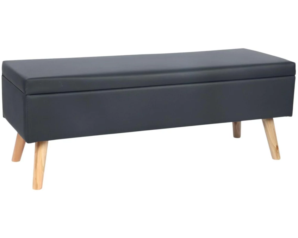 relaxdays Sitzbank mit Stauraum 110 x 40 cm, Grau