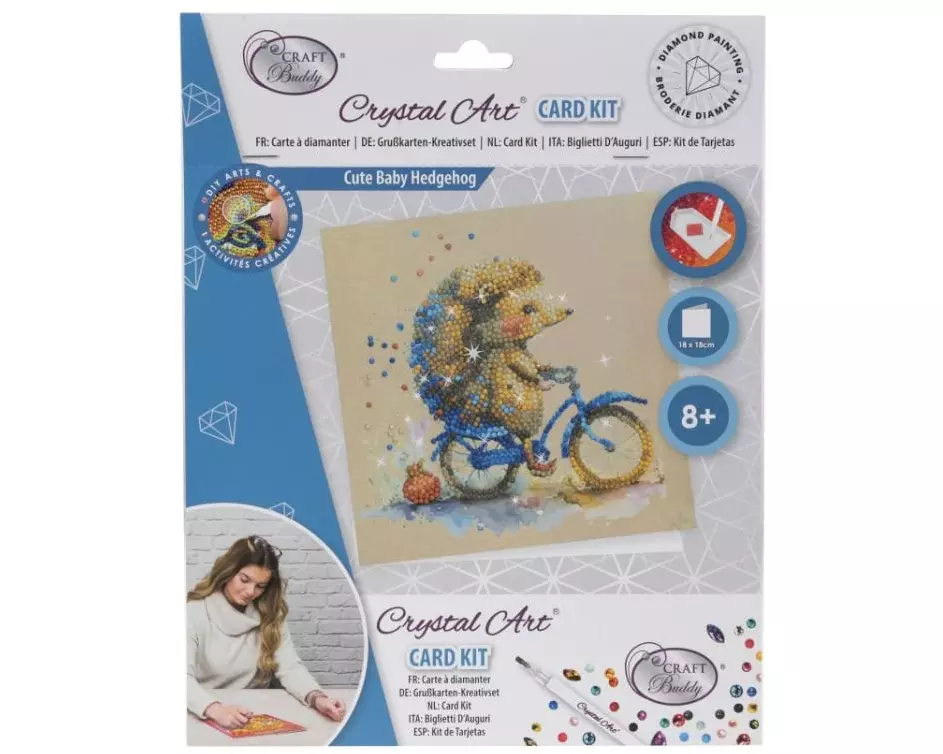 CRAFT Buddy Bastelset Crystal Art Card Igel