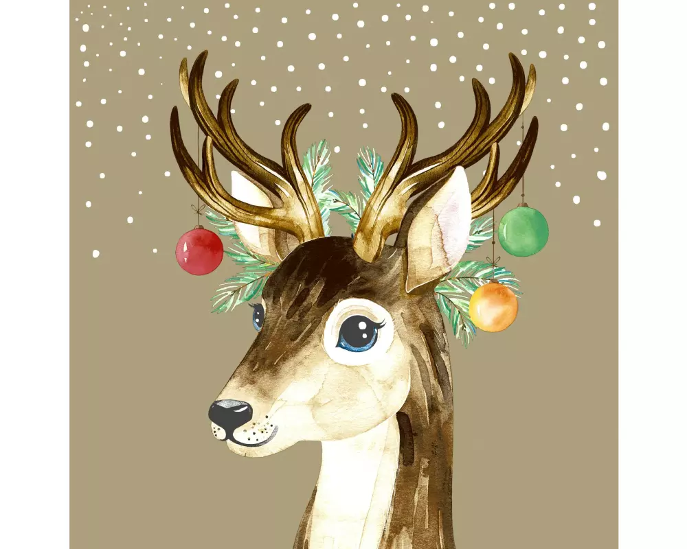 Paper + Design Weihnachtsservietten Deer Baubles 24 cm x 24 cm, 20 Stück