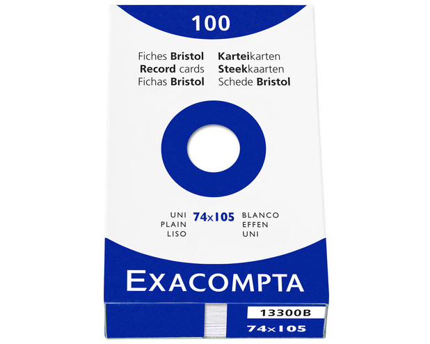 EXACOMPTA Karteikarten blanko A7 13300B weiss 100 Stück