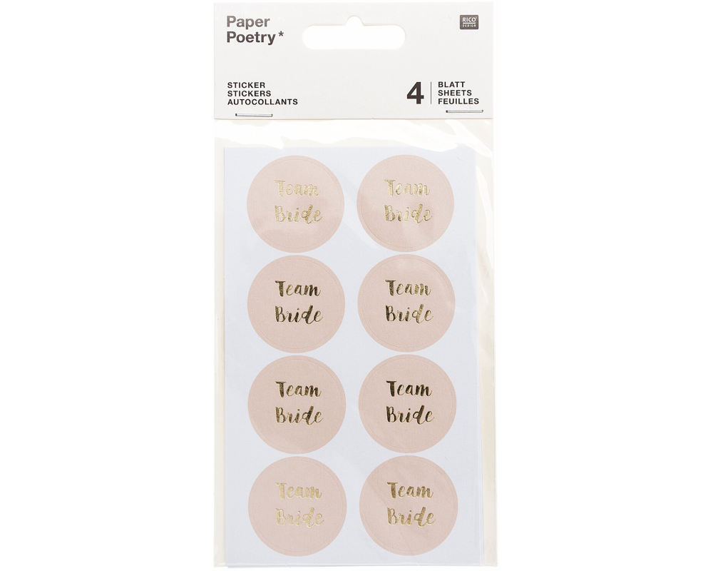 RICO DESIGN Sticker Team Bride 99001.22.16 puder 32 Stück