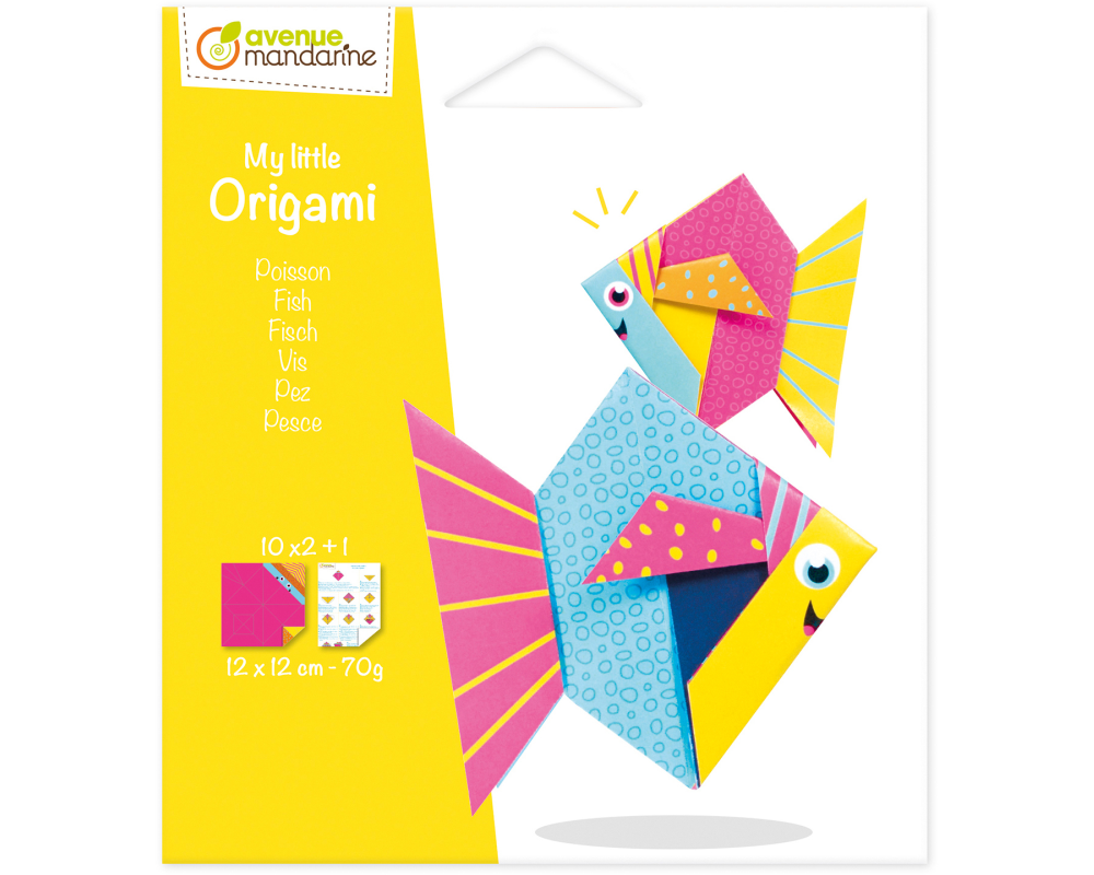 MANDARINE Origamipapier 12x12cm OR510C Mon petit Fisch 20 Blatt