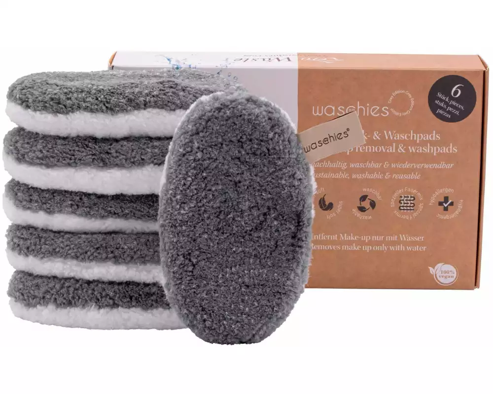 Waschies Abschminkpads Grau 6er Set