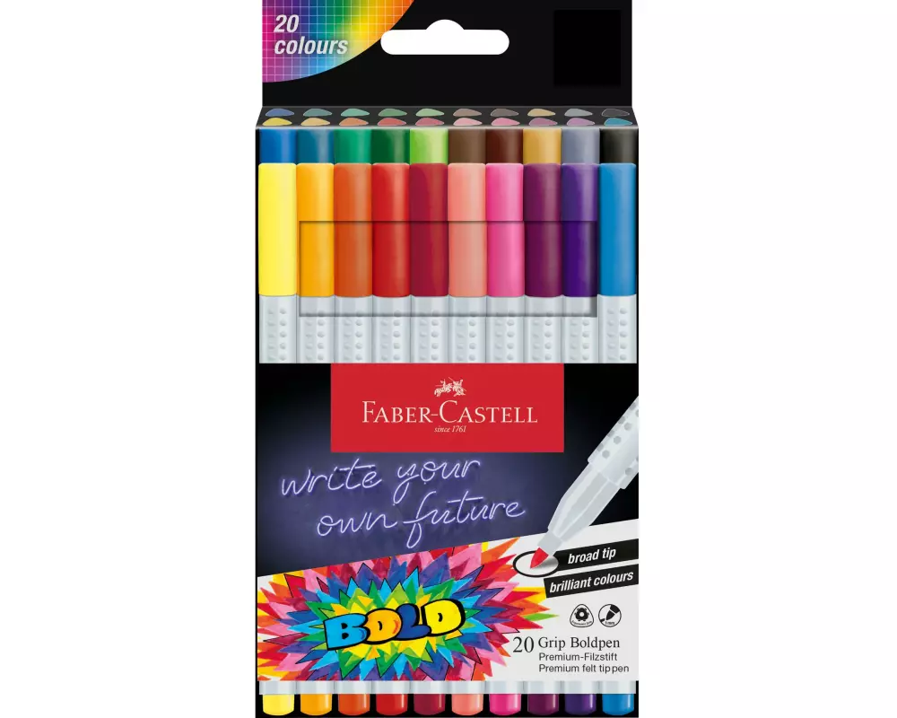 Faber-Castell Fasermaler Grip Boldpen 20 Stück