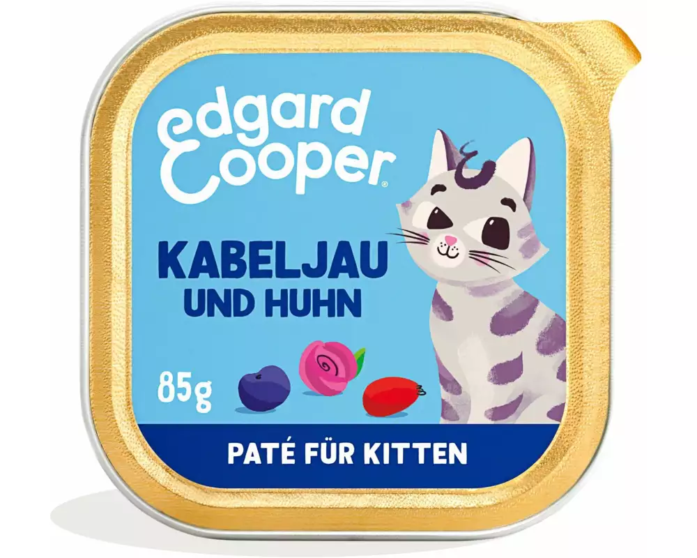 Edgard & Cooper Nassfutter Kitten MSC-Kabeljau & Huhn, 16 x 85g