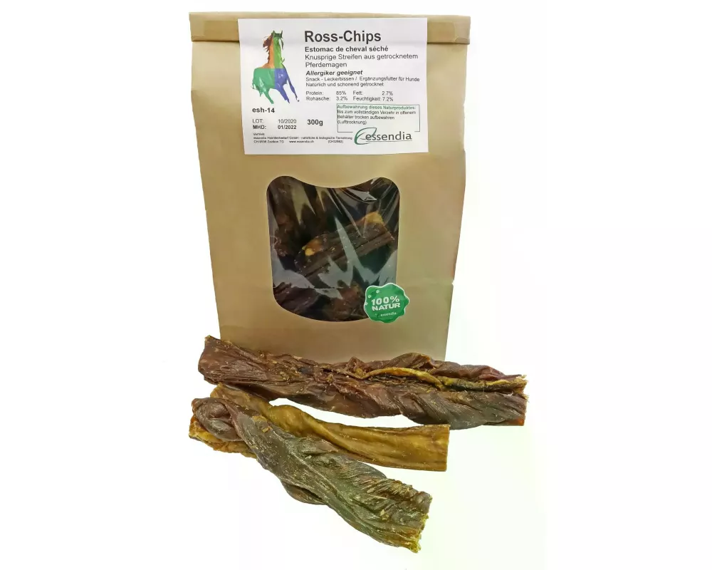 essendia Kausnack Pferdechips Pferdemagen, 300 g