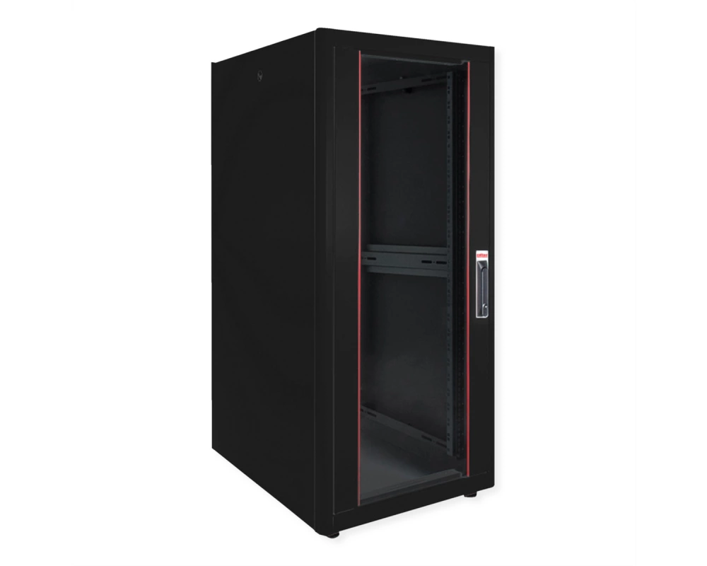 ROLINE 19-Zoll Netzwerkschrank Basic 32 HE, 600x600 BxT Glastür schwarz