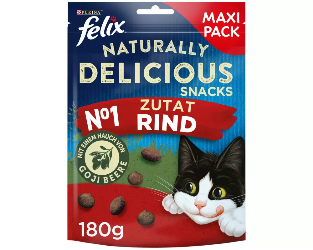 Felix Katzen-Snack Naturally Delicious Rind mit Goji Beere 180 g