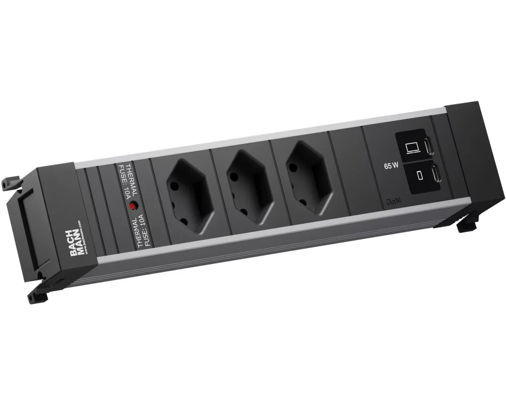 Bachmann Einbausteckerleiste POWER FRAME M 3xT13 1xUSB C/C 65W 0.2m