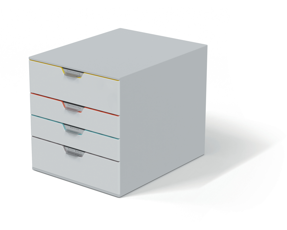 DURABLE Box VARICOLOR 4 762427 weiss/mehrfarbig 4 Schubladen