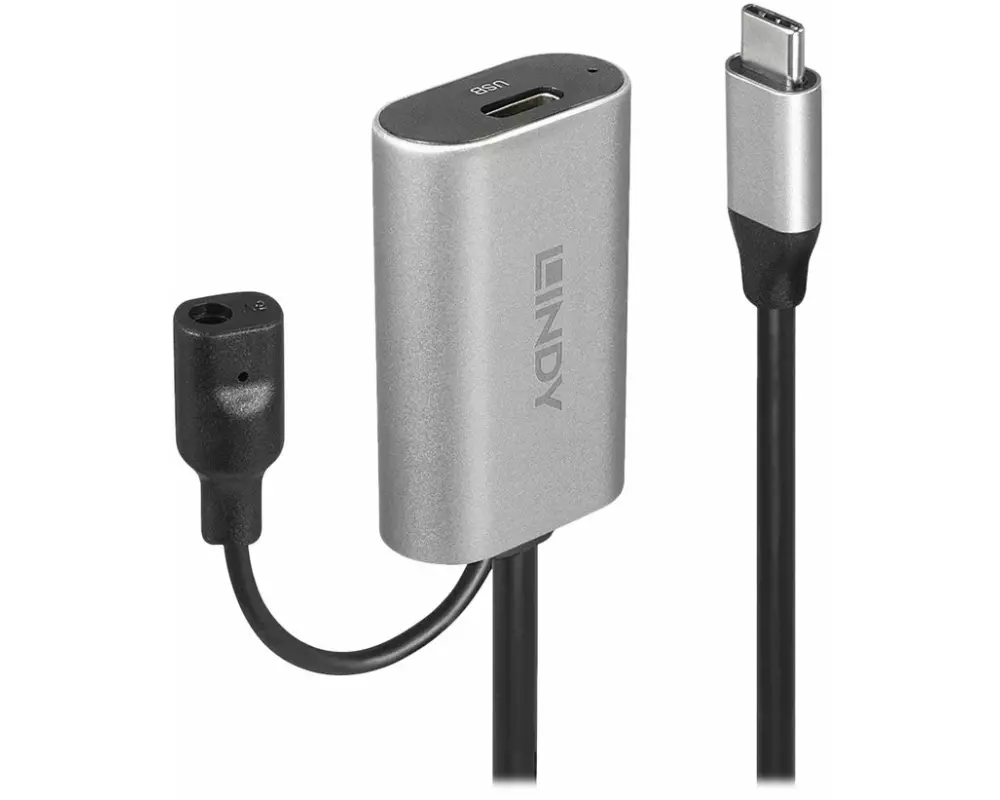 LINDY USB Cable, USB 3.1, Active USB/C-USB/C, M-F, 5m