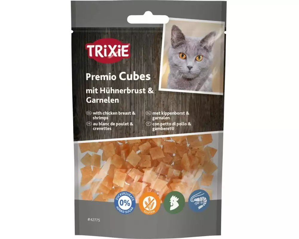Trixie Katzen-Snack Premio Cubes mit Hühnerbrust & Garnelen 50 g