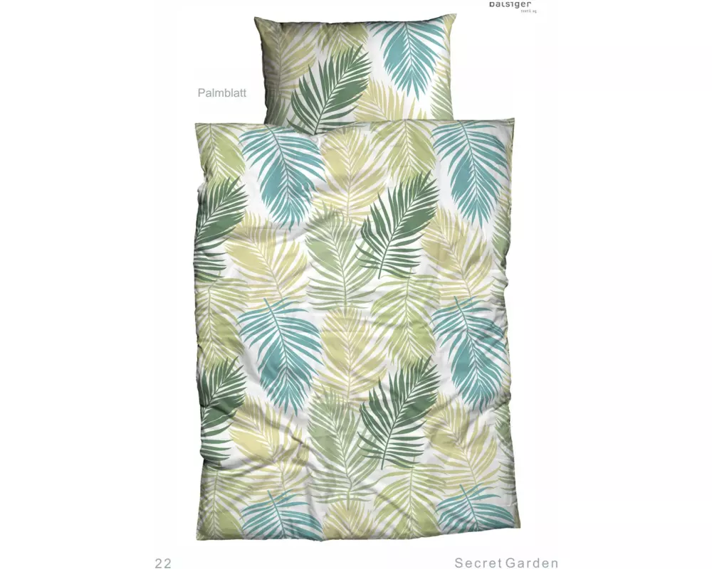 Night Fashion Duvetbezug Palmblatt 160 x 210 cm, Grün