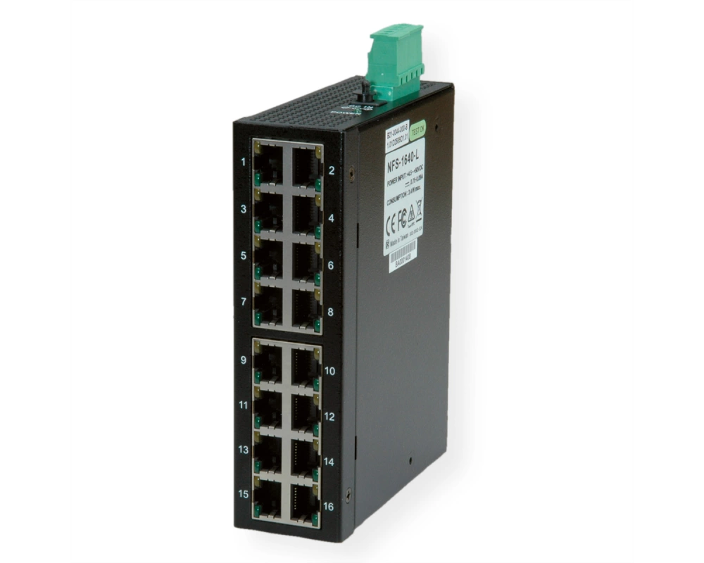 ROLINE Industrie Switch 16x RJ-45, unmanaged