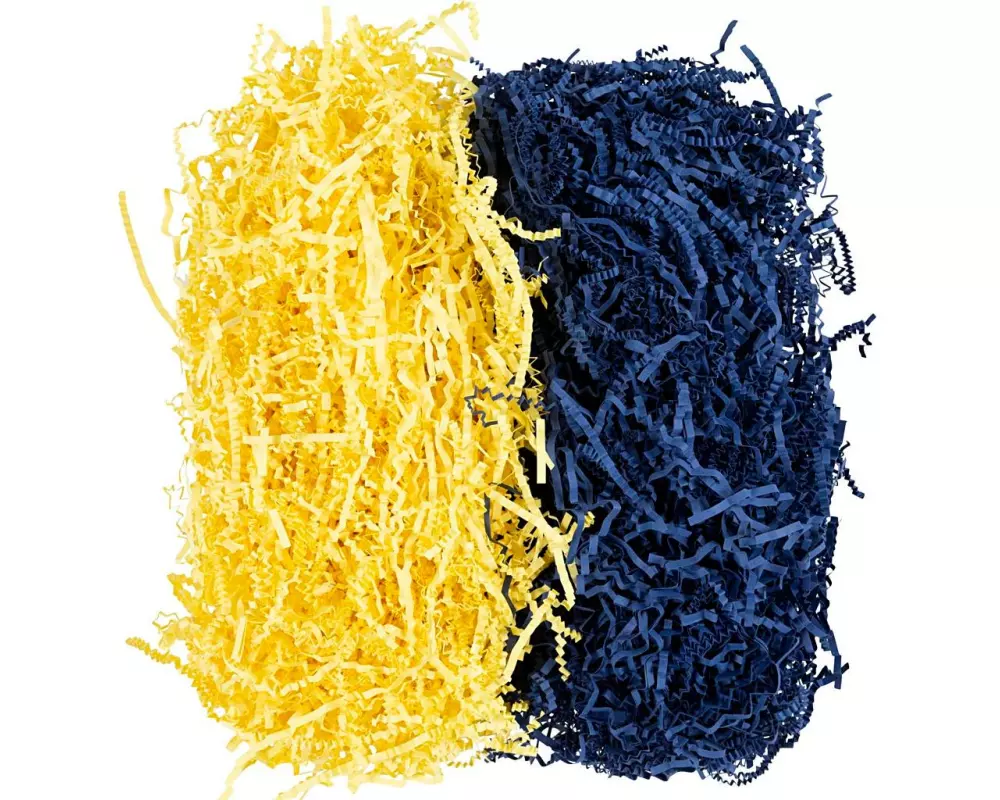 Creativ Company Papier-Füllmaterial 25-30 cm x 3 mm, 100g, Blau-Gelb