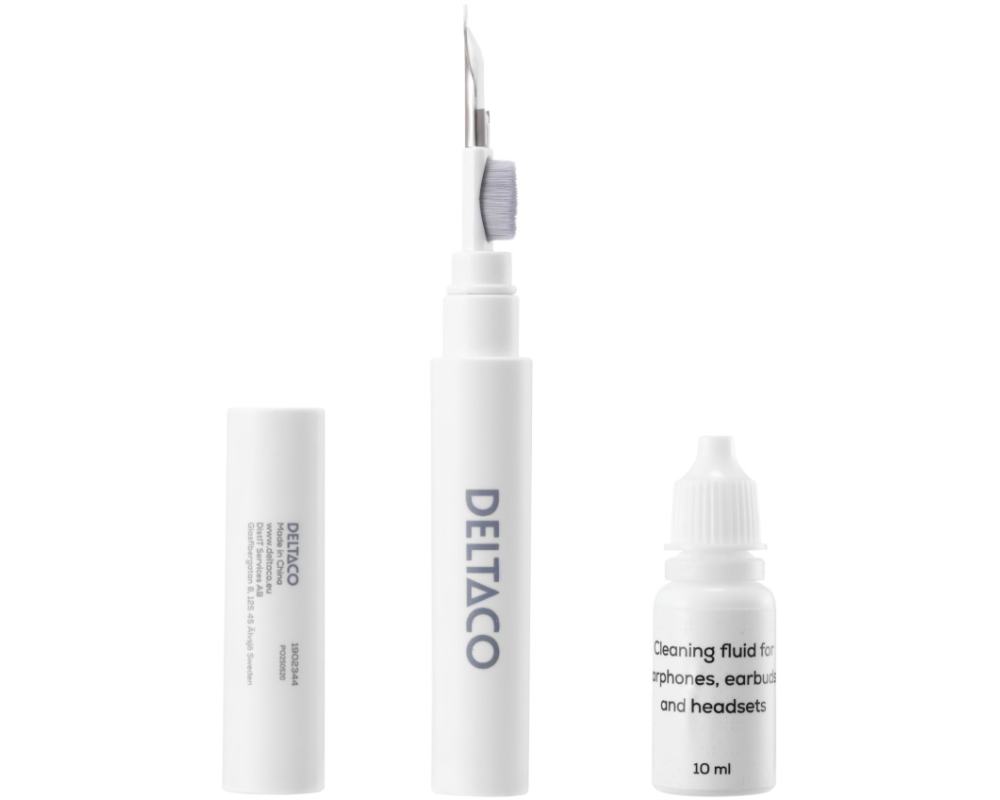 DELTACO Earphone cleaning pen CLP-100 metal tip,brush,sponge,liquid