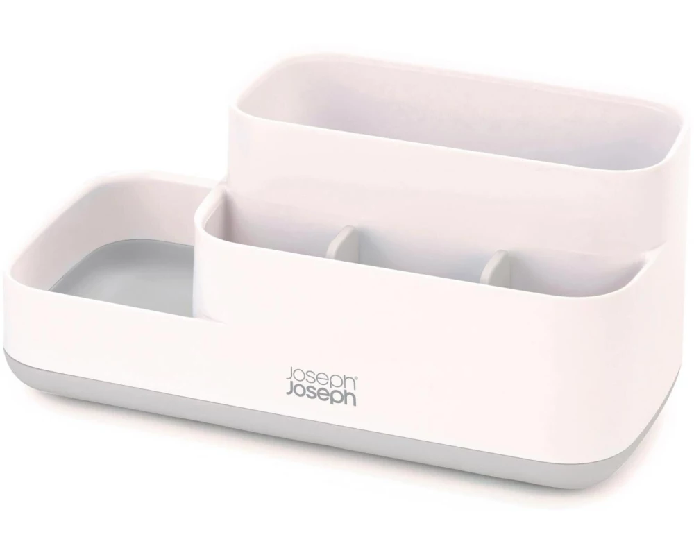 Joseph Joseph Bad-Utensilienhalter EasyStore, Weiss / Grau, 5 x 12 x 12 cm