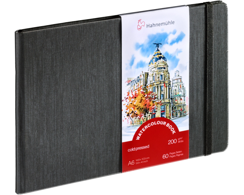 HAHNEMÜHLE Aquarellbuch A6 quer 10628810 weiss, 200g 30 Blatt