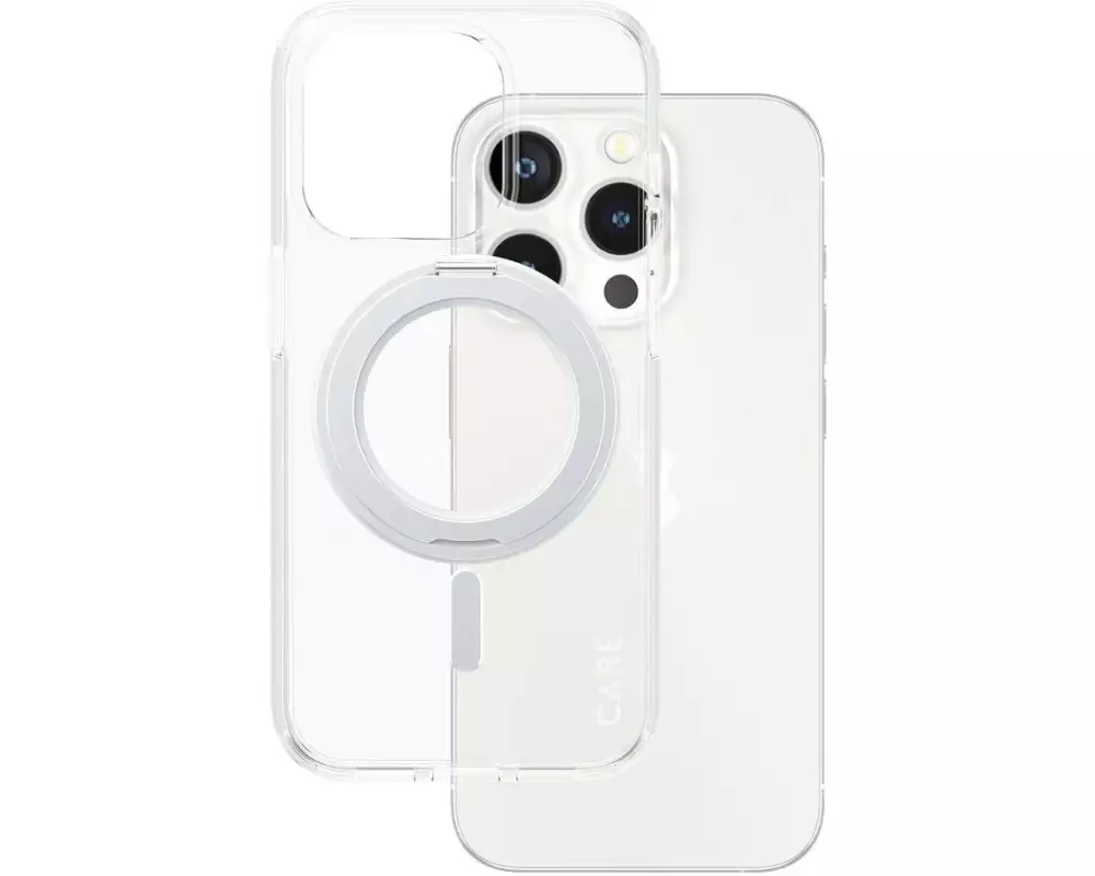 CARE Back Cover Feature Kickstand iPhone 15 Pro Silber