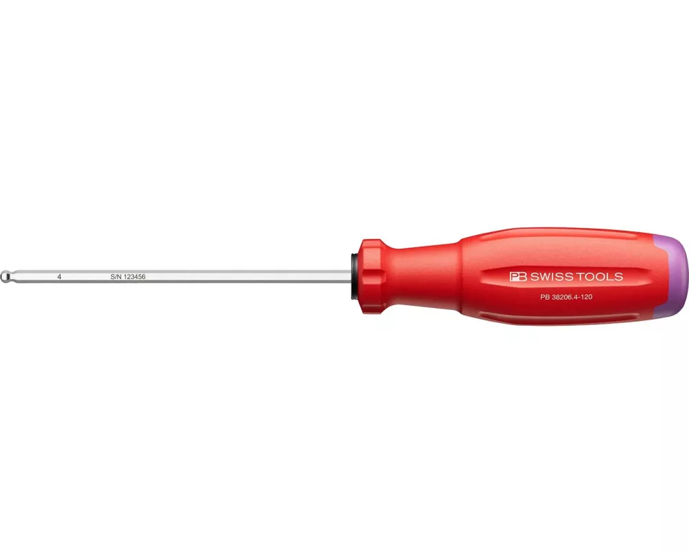 PB Swiss Tools Innensechskant-Schraubenzieher 38206 HEX 4 rot