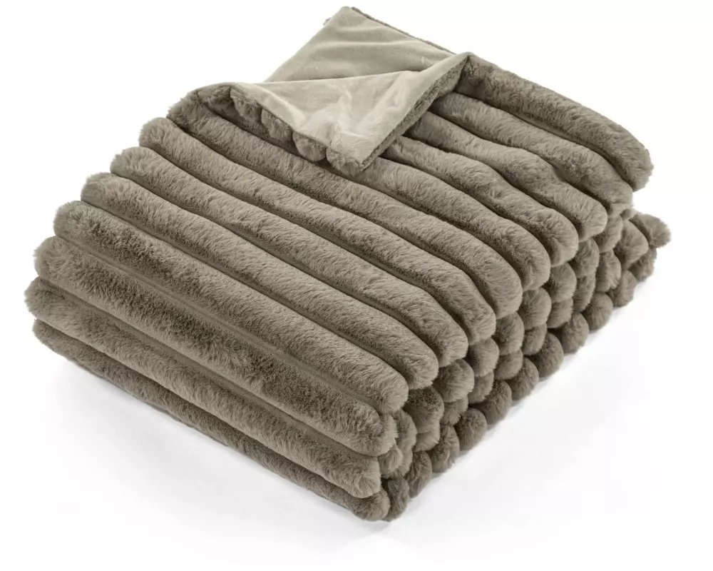 Tiseco Decke Rabbit Stripe 130 x 170 cm, Taupe