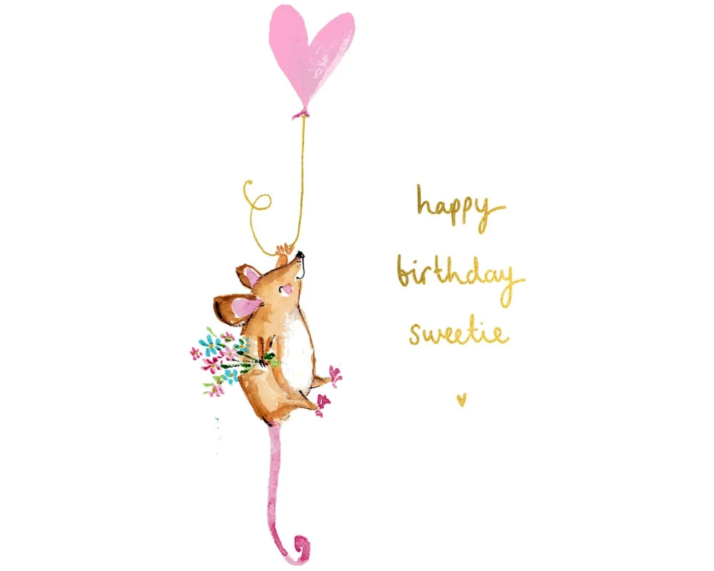 Cart Glückwunschkarte Happy Birthday Sweetie 15 x 15 cm