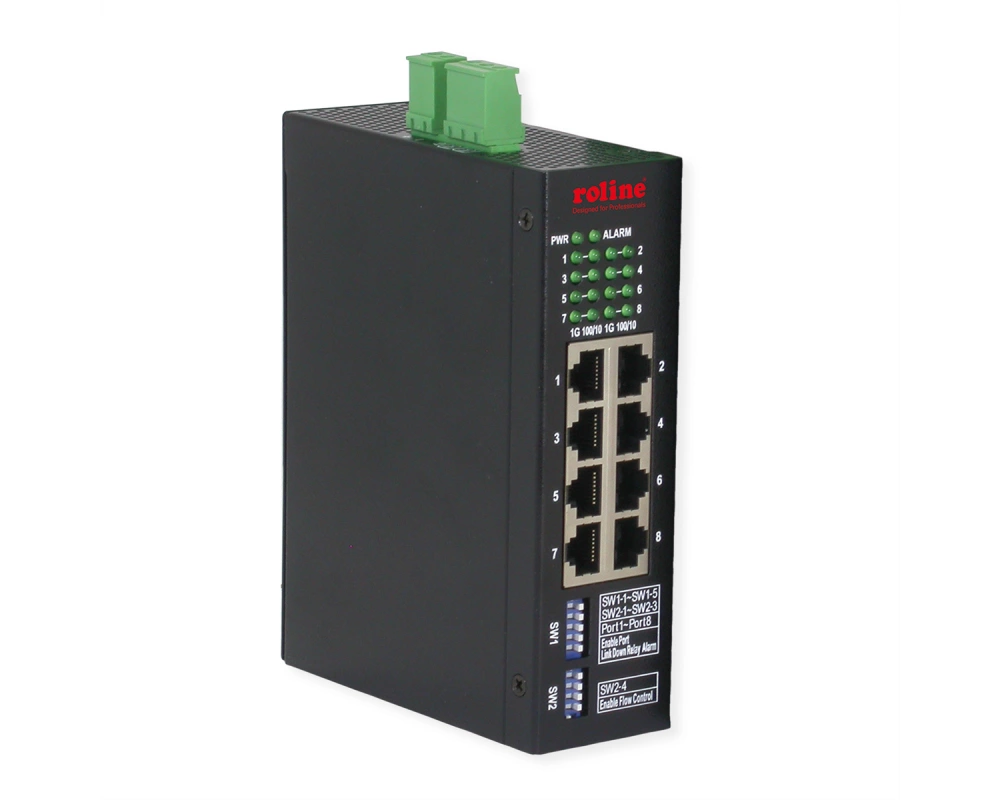 ROLINE Industrial Gigabit Ethernet Switch, 8 Ports, Web Managed
