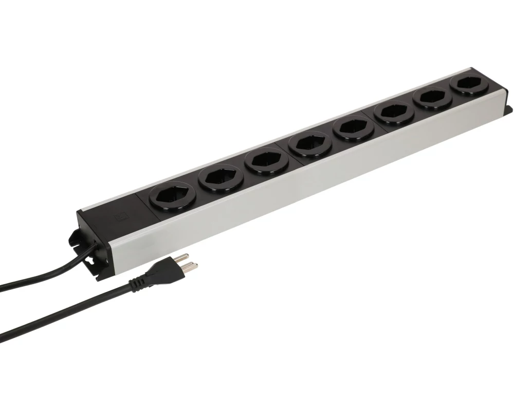 Max Hauri Steckdosenleiste Power Line 8x Typ 23 Grau/Schwarz