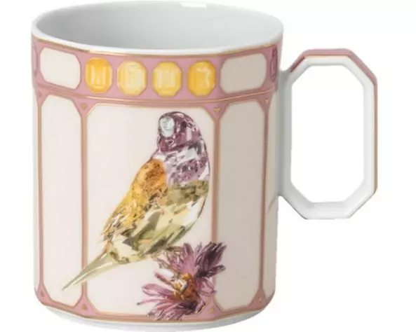 Rosenthal Kaffeebecher Idyllia Finch 390 ml, 1 Stück, Rosa