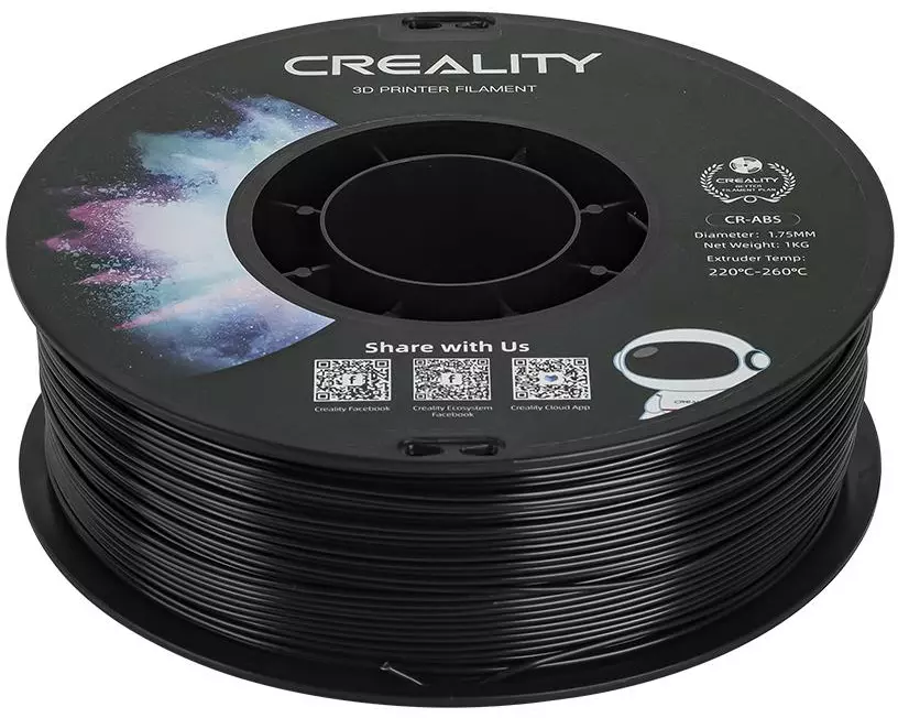 Creality Filament ABS, Schwarz, 1.75 mm, 1 kg