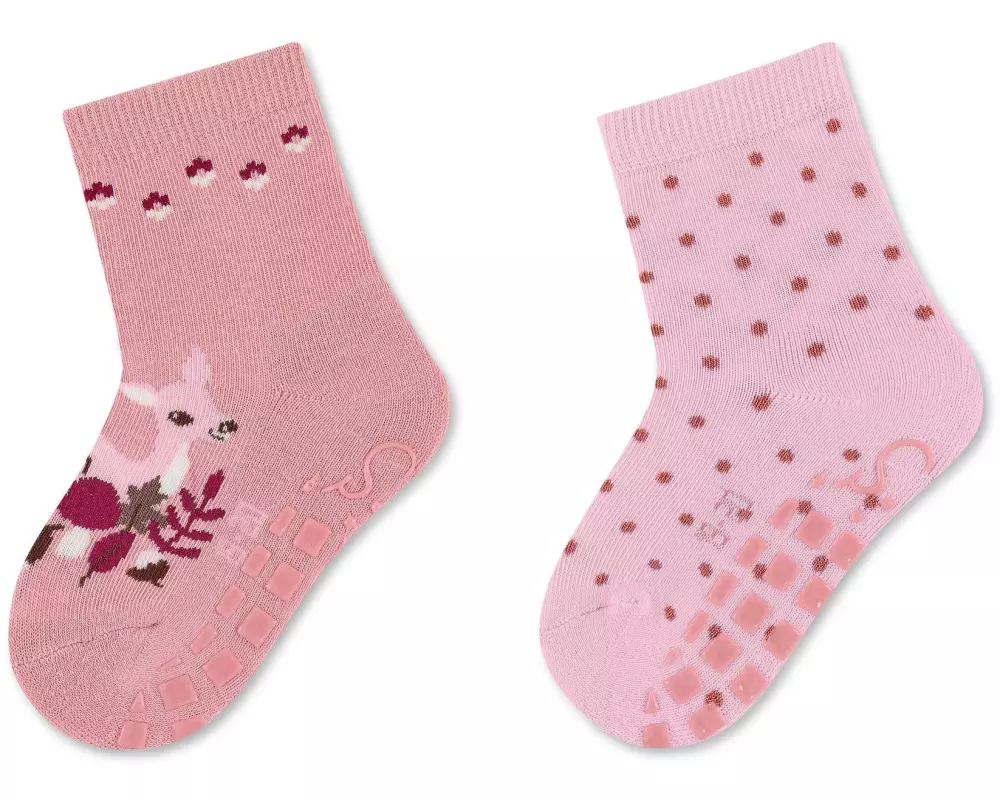 Sterntaler Antirutsch-Socken Rehkitz/Tupfen 2er Set Rosa Gr. 26