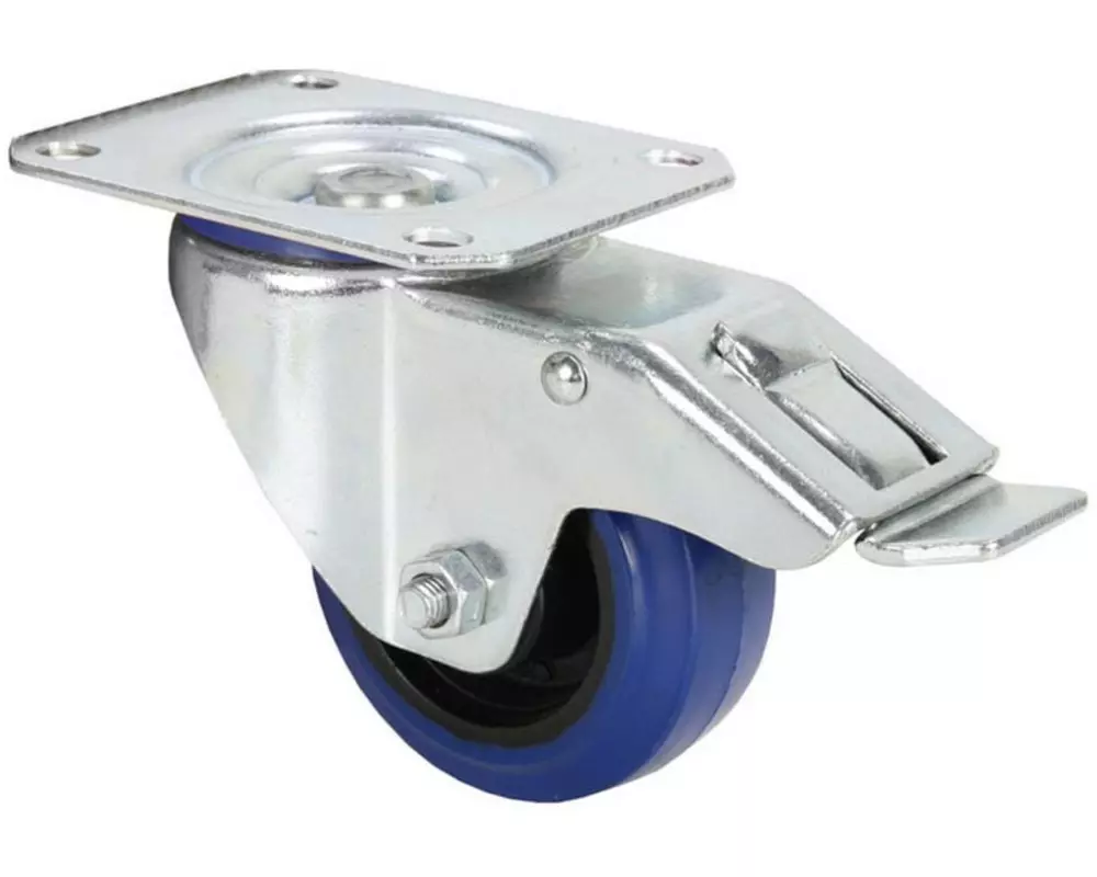 Adam Hall Lenkrolle 372091 80 mm, blaues Rad, Feststeller