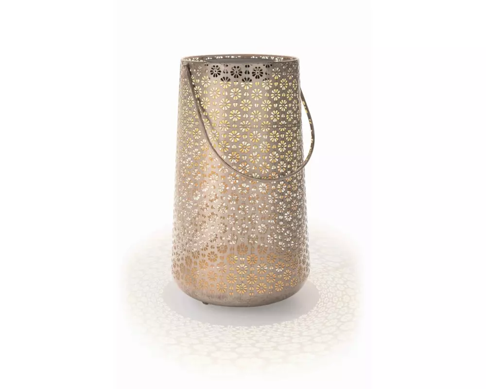 STT Laterne Solar Antic Platin, Ø 28 x 46 cm, Platin