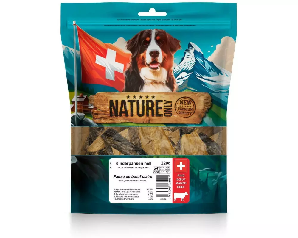 NATUREonly Kausnack Rinderpansen, hell 220