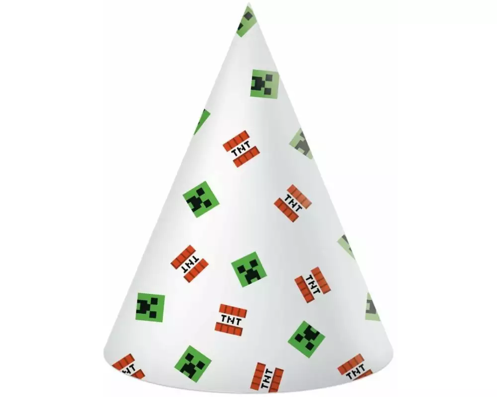 We fiesta Party Partyhüte Minecraft Mehrfarbig/Weiss, 6 Stück